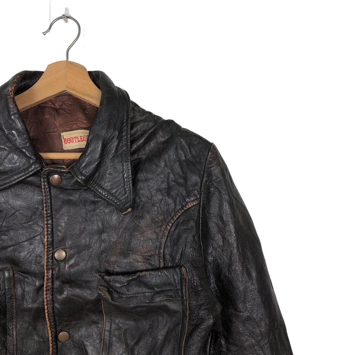 Genuine Leather 🔥90’s Vintage Genuine Leather Jacket Bootlegger Biker Wear Size US S / EU 44-46 / 1 - 6 Thumbnail
