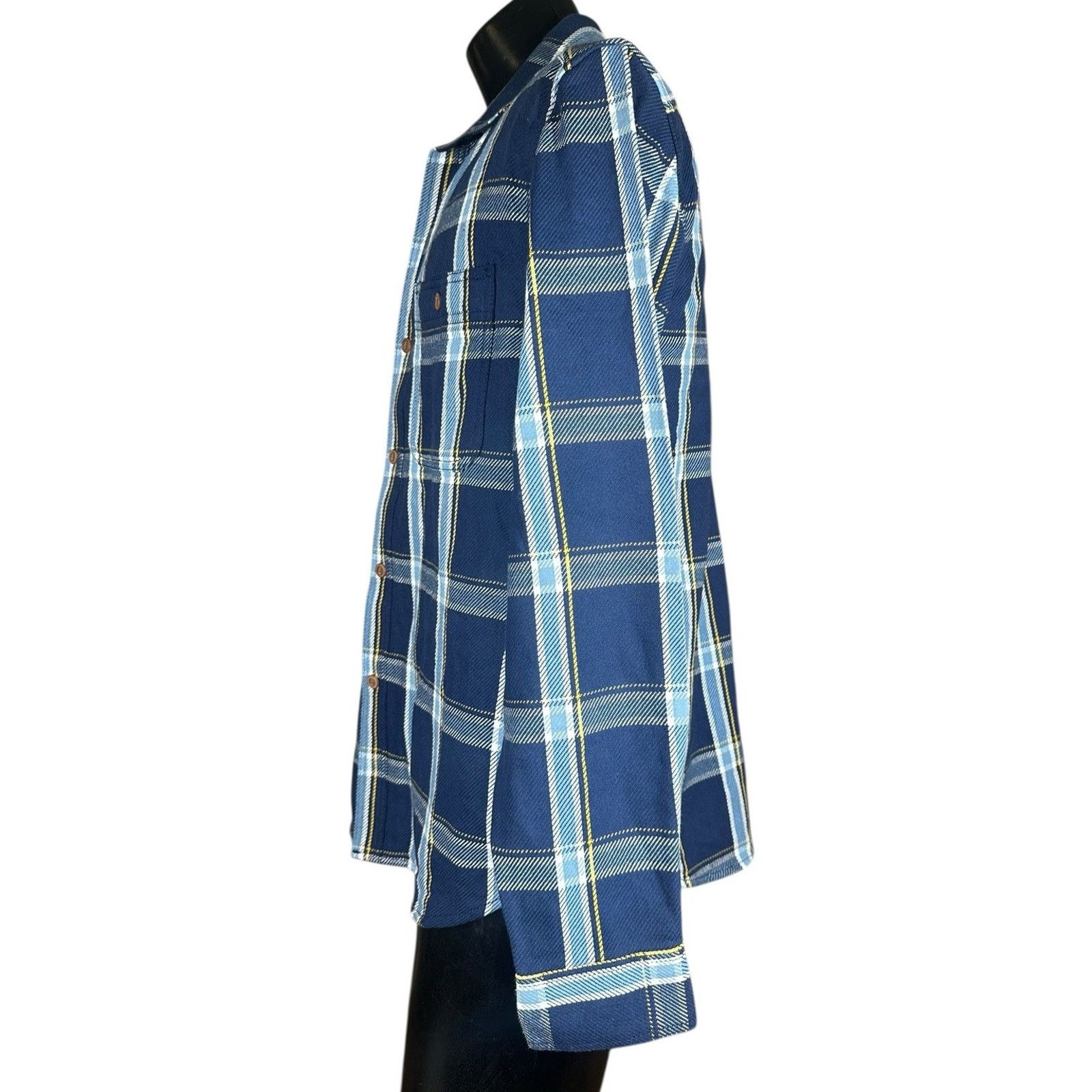 Old Navy Old Navy Mens Blue Plaid Lightly Lined Flannel Shirt Size L Size US L / EU 52-54 / 3 - 4 Thumbnail