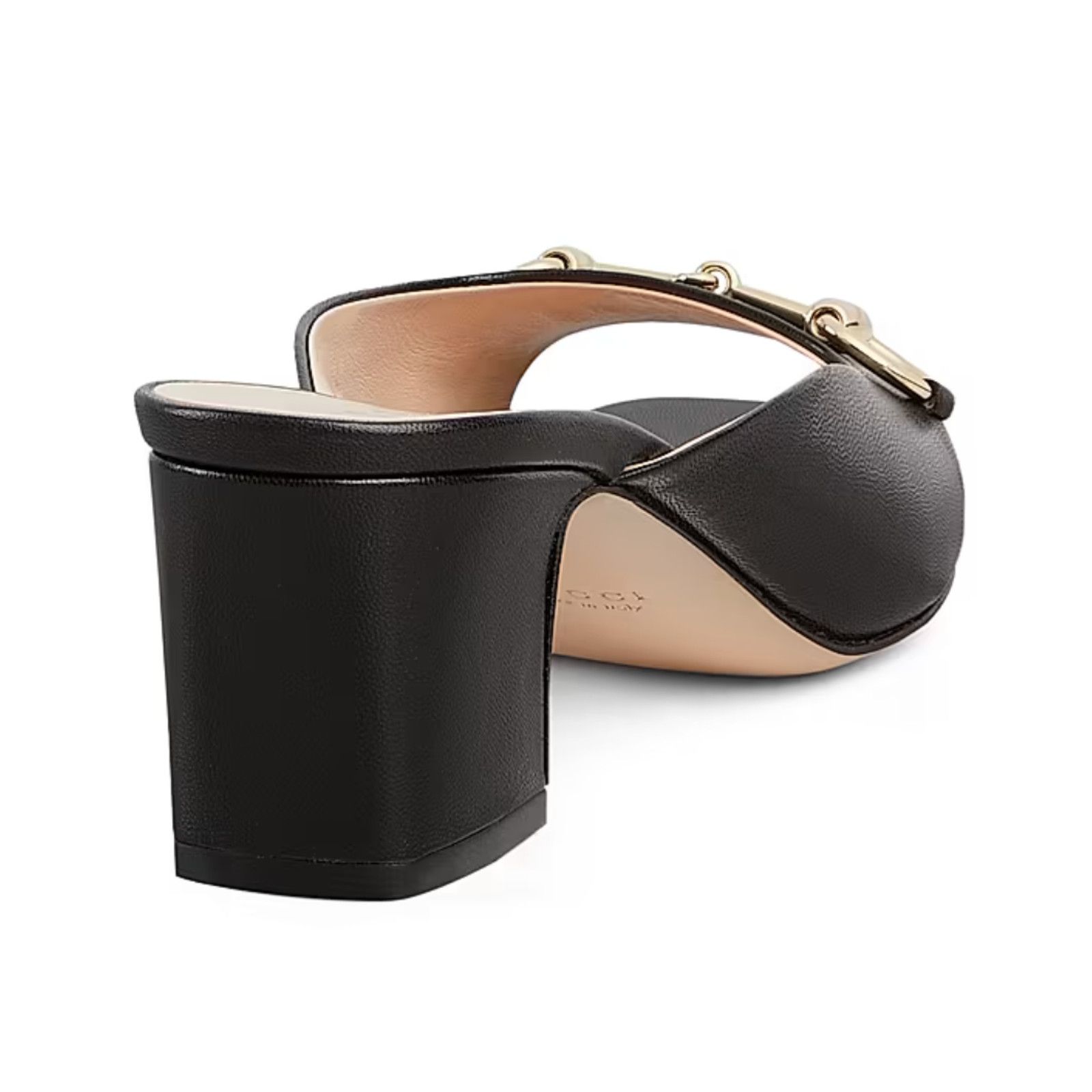 Gucci Gucci Lady Horsebit Black Leather Gold Block Heel Mule 37.5 Size US 7.5 / IT 37.5 - 16 Thumbnail
