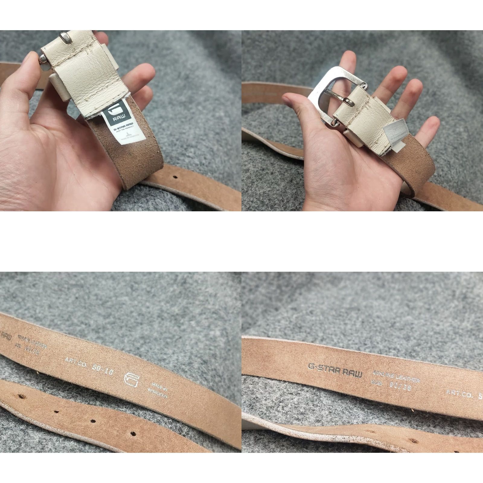G-Star G Star raw Beige Genuine Leather Mini Logo Vintage Style Belt Size ONE SIZE - 9 Thumbnail
