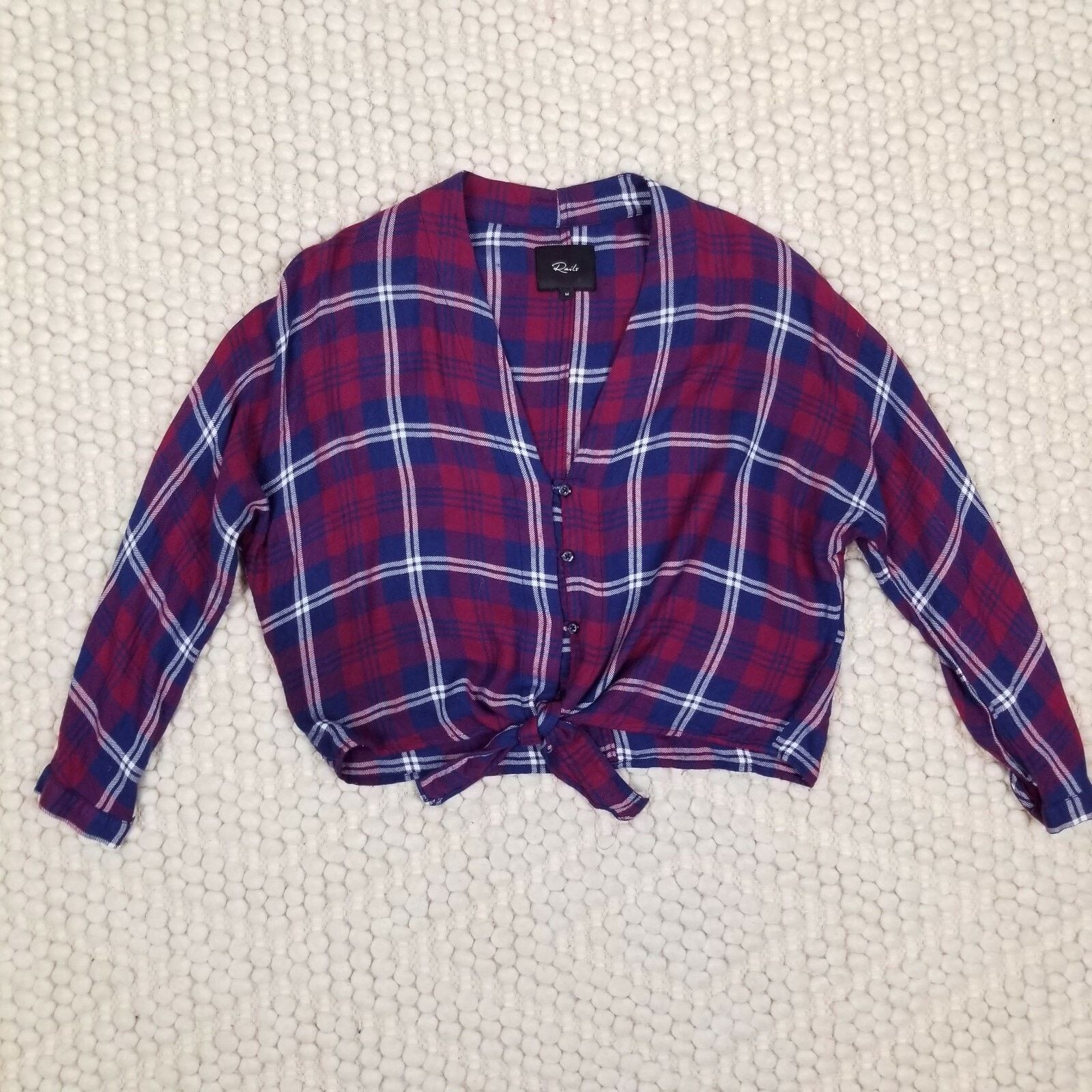 Rails Rails Sloane Tie Waist Shirt Red/Blue Plaid Sz Medium Size M / US 6-8 / IT 42-44 - 10 Thumbnail