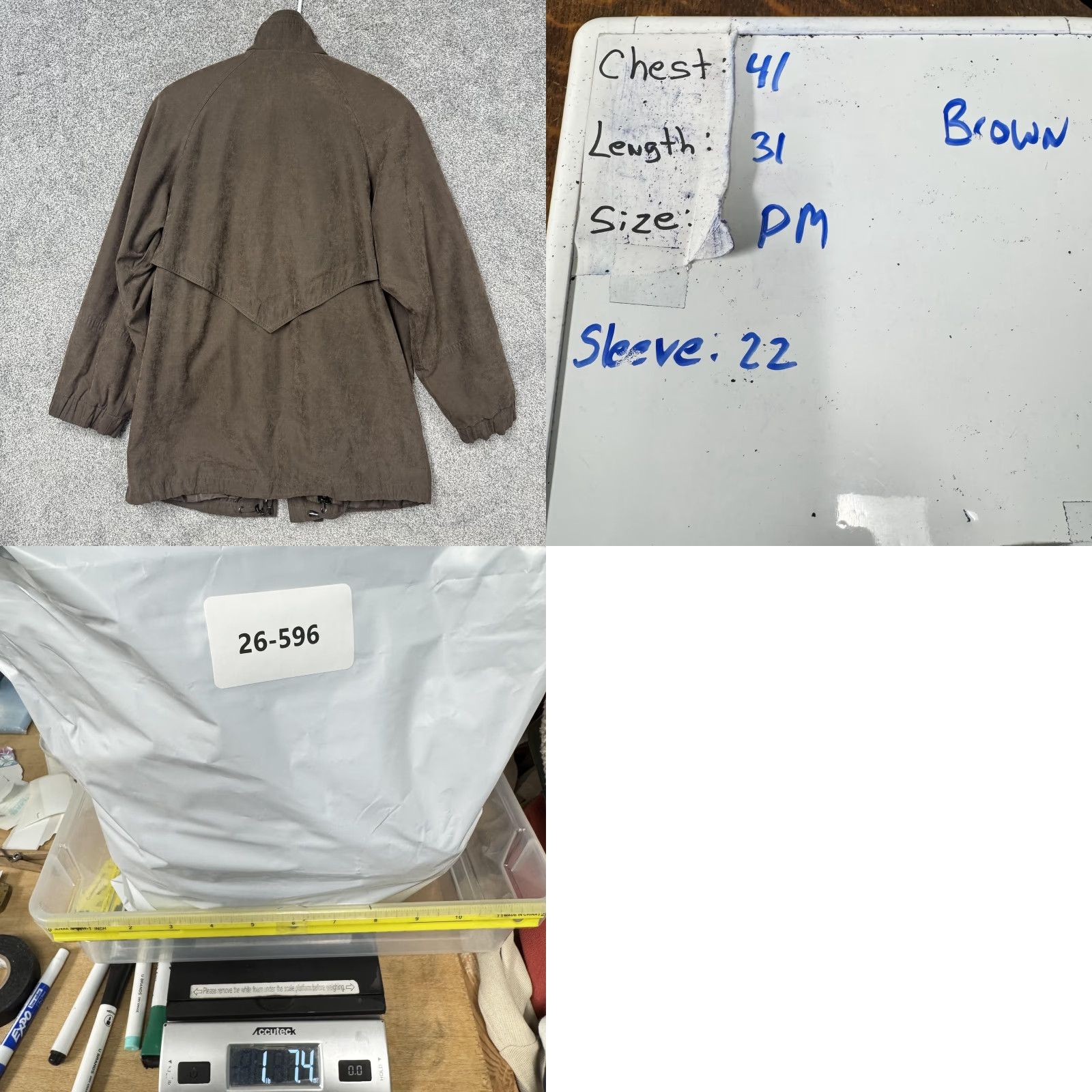 Vintage Fleet Street Coat Womens PM Brown Microfiber Rain Jacket Full Zip Lined Pockets Size M / US 6-8 / IT 42-44 - 9 Thumbnail