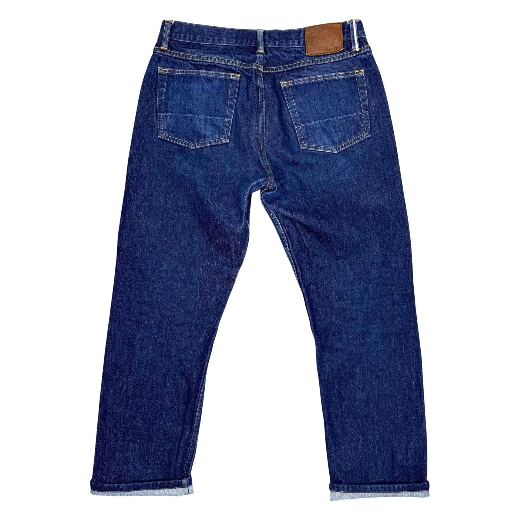 Gustin VINTAGE Gustin Jeans USA Straight 36 x 28 Men's Blue Denim 5-Pocket Cotton Regular Button 1990s Size US 36 / EU 52 - 7 Thumbnail