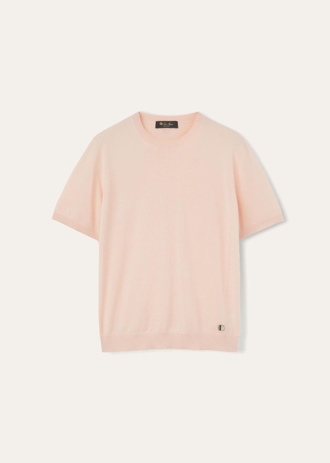 Loro Piana o1srvl11e0125 Piuma Crewneck T-Shirt in Light Pink Size L / US 10 / IT 46 - 1 Thumbnail