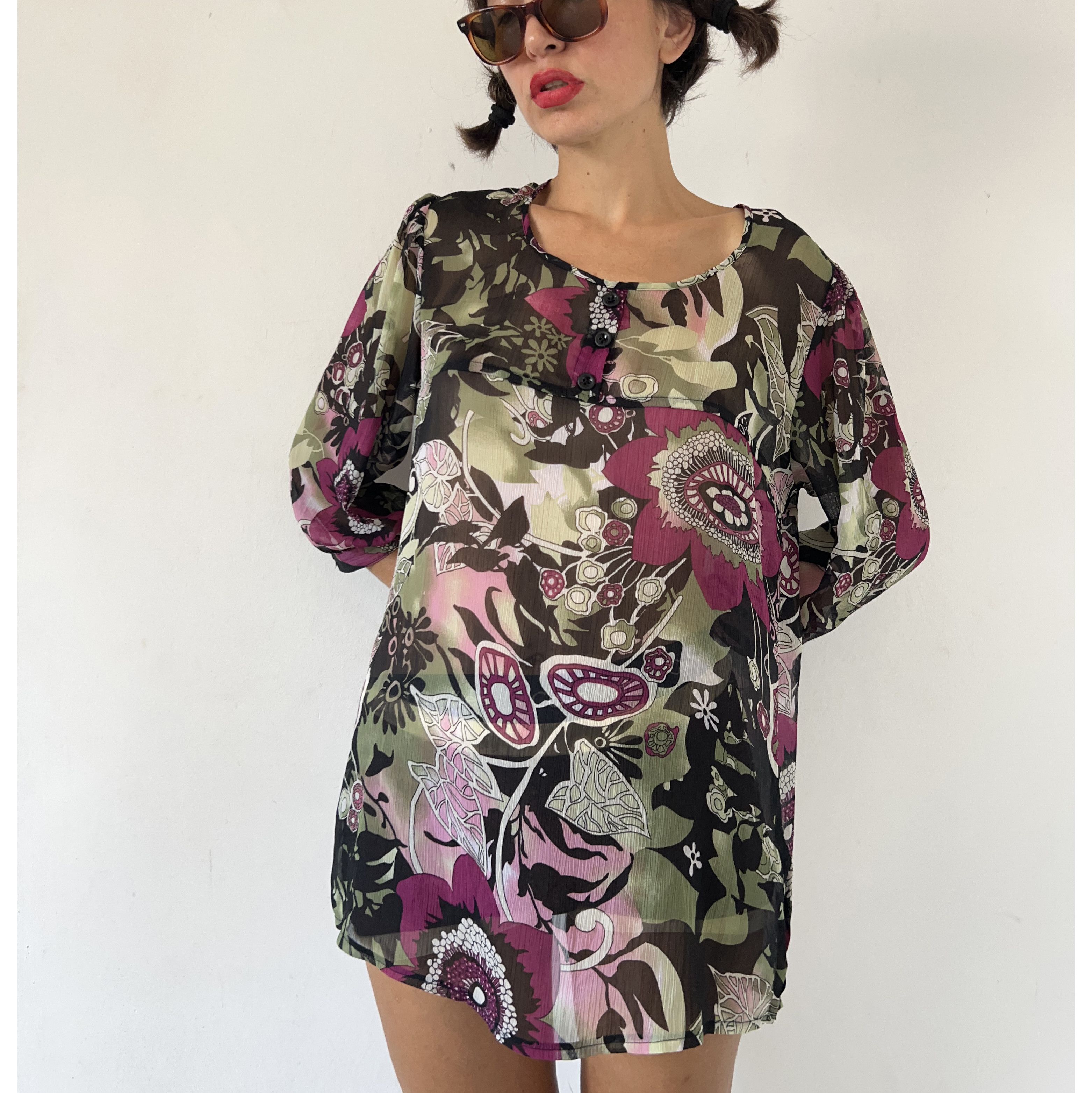 Vintage Vintage semi sheer boho floral blouse Size XL / US 12-14 / IT 48-50 - 5 Thumbnail