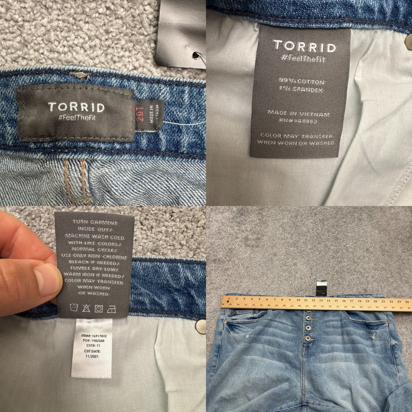 Torrid Torrid Jeans - City Streetwear 5-Pocket Denim Straight High Rise Button Fly 20 Tall Blue Womens Jeans Size 42" / US 20 - 8 Thumbnail