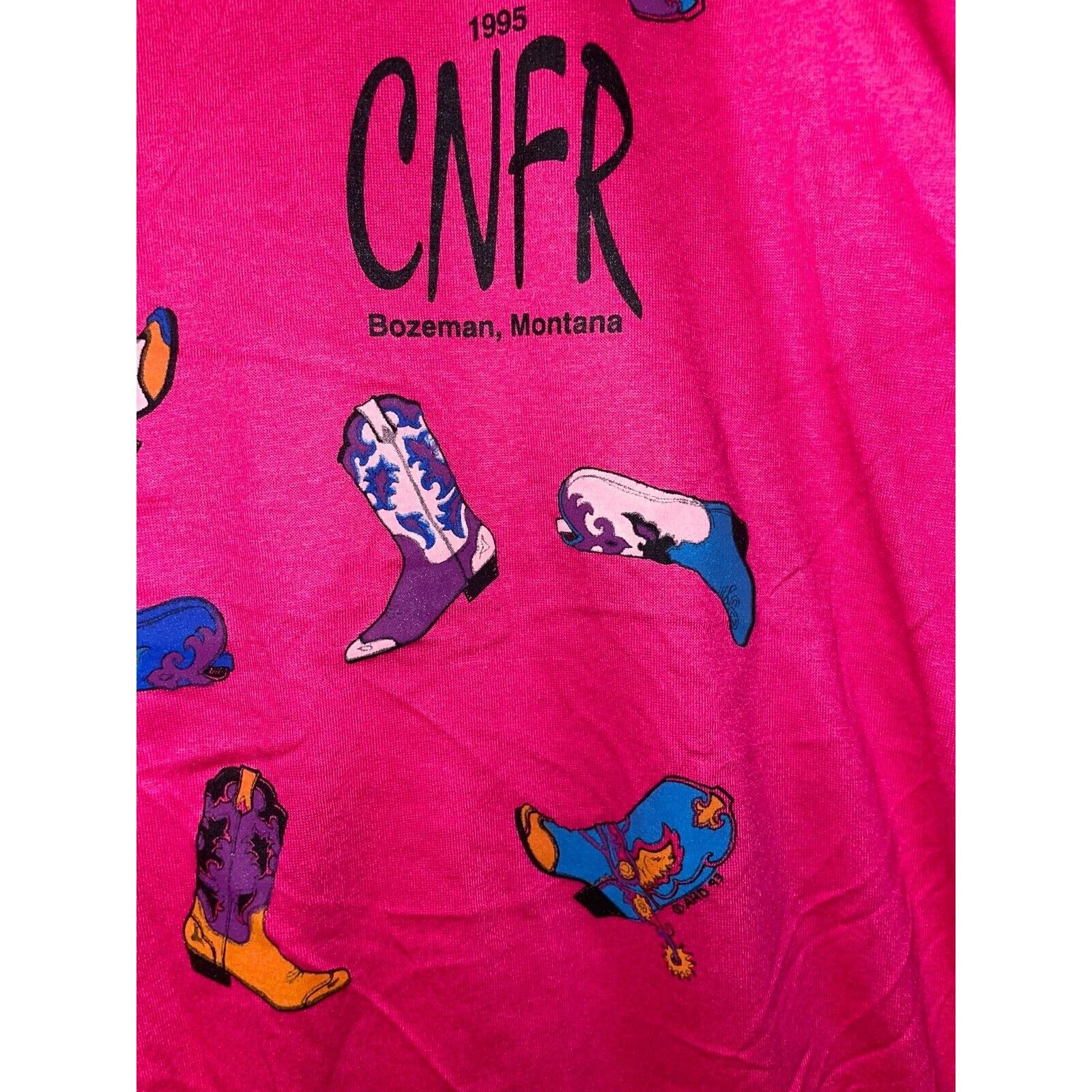 Jerzees 1995 CNFR Finals Rodeo Boots Cowboy Cowgirl Boot Shirt 90s L Size US L / EU 52-54 / 3 - 5 Thumbnail