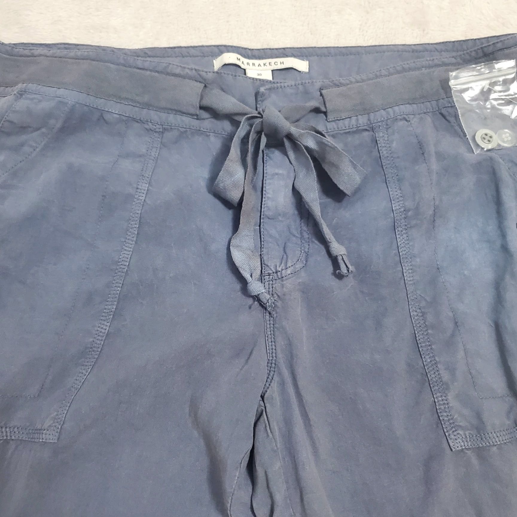 Anthropologie Marrakech Anthropologie Pants Women 30 Blue Roll Tab Tencel Linen Beachy 33x32 Classic Straight Size 30" / US 8 / IT 44 - 6 Thumbnail