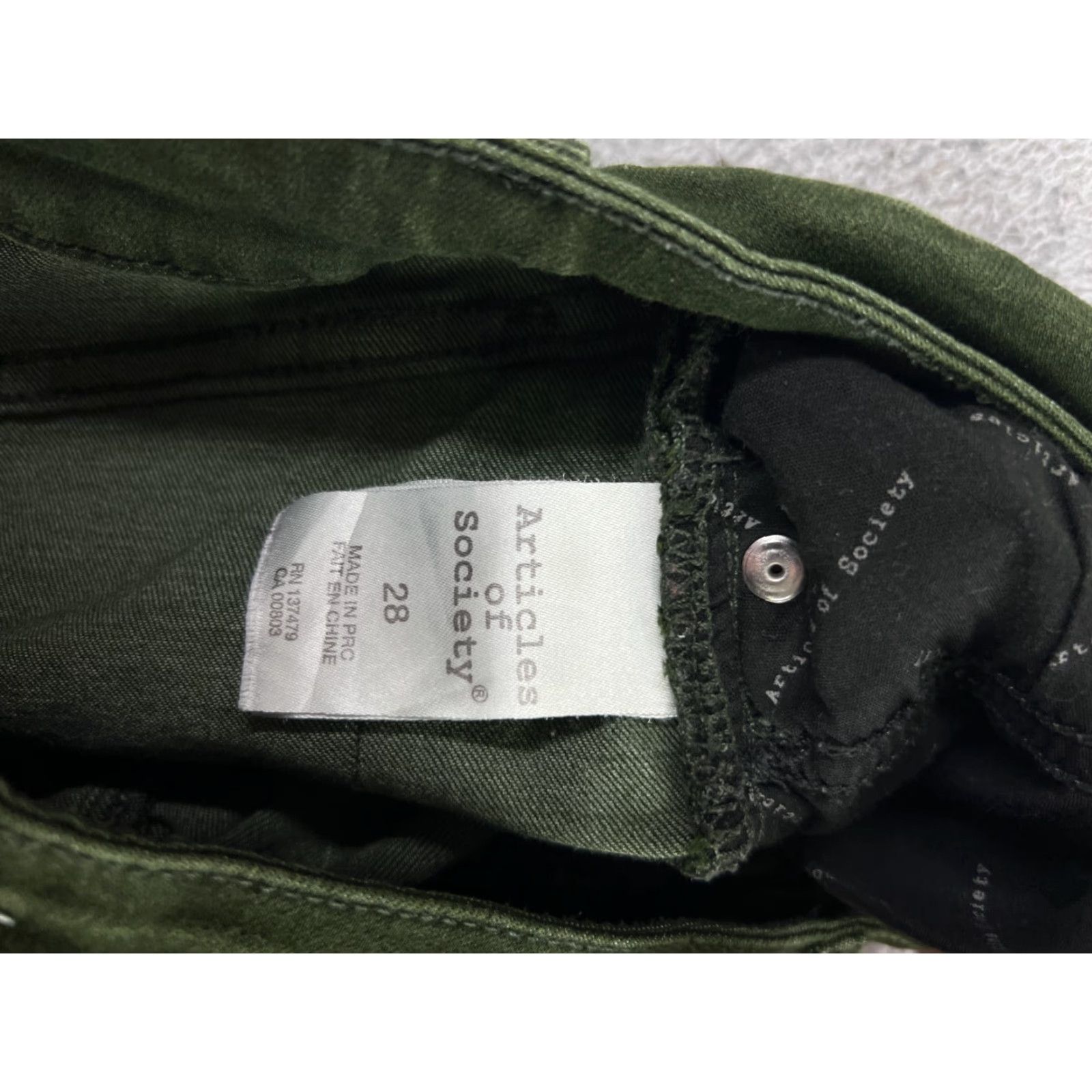 Vintage Articles of Society Jeans Women 28 Green Skinny Tapered Distressed Jegging 28x28 Vintage No Size 28" / US 6 / IT 42 - 7 Thumbnail