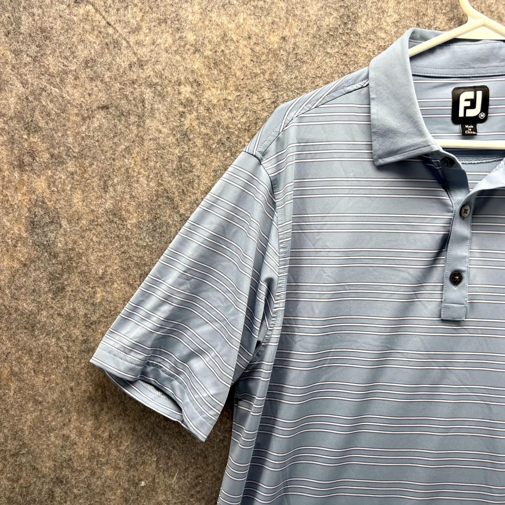 Footjoy FootJoy Polo Shirt Men Medium Blue Striped Polyester Golf Club Sankaty Vtg Size US M / EU 48-50 / 2 - 3 Thumbnail