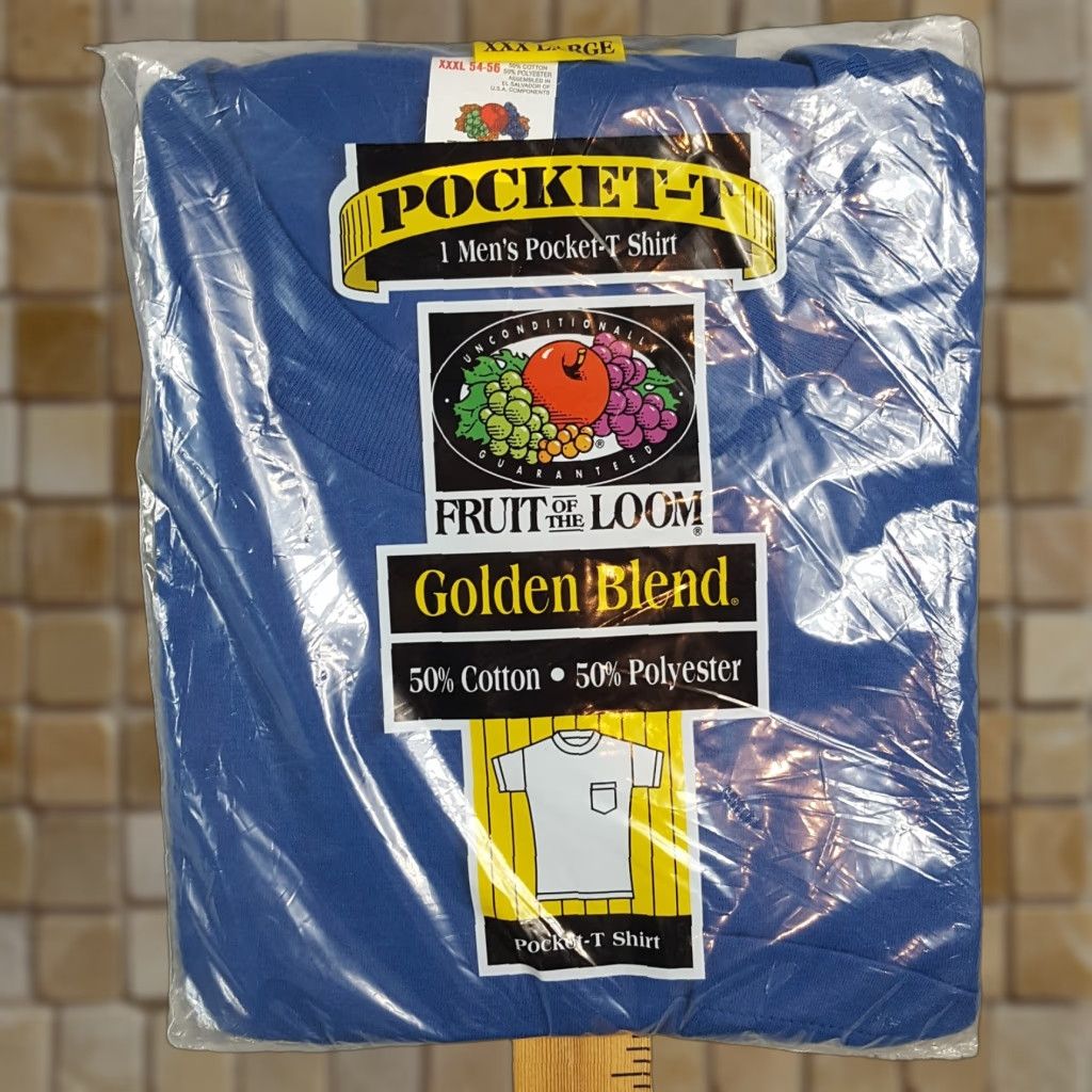 Fruit Of The Loom VINTAGE Fruit of the Loom 90s Y2K Blue Pocket T-Shirt Men's 3XL Regular Fit 1996 Retro Grunge Size US XXL / EU 58 / 5 - 1 Thumbnail