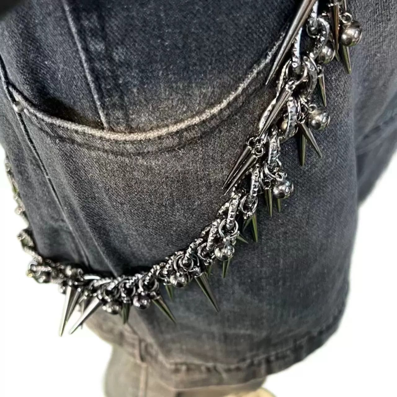 Vintage Retro hip-hop punk style jeans waist chain Size ONE SIZE - 5 Thumbnail