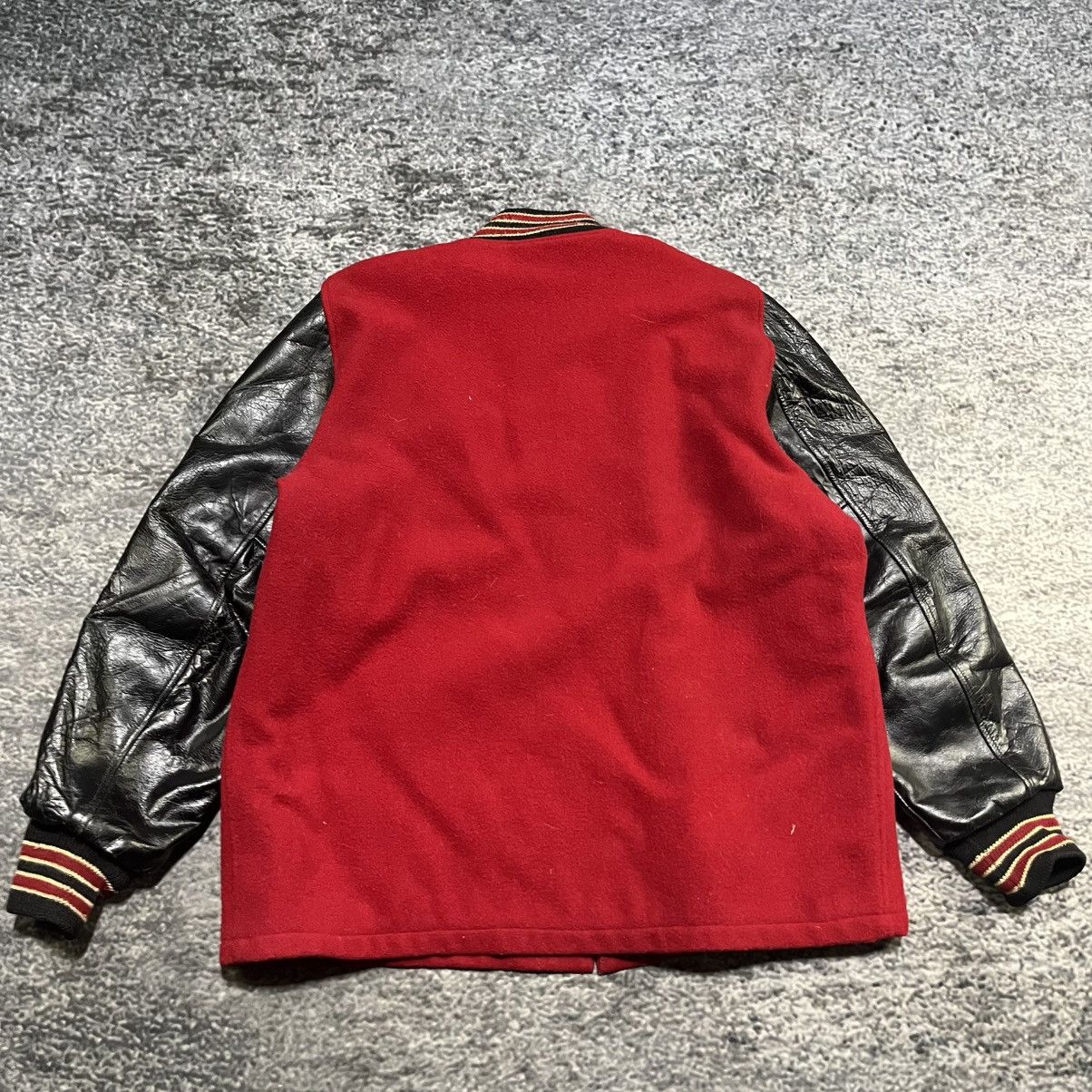 Vintage Vintage 1960s Stauffers Reality Wool Leather Varsity Jacket Size US L / EU 52-54 / 3 - 8 Thumbnail