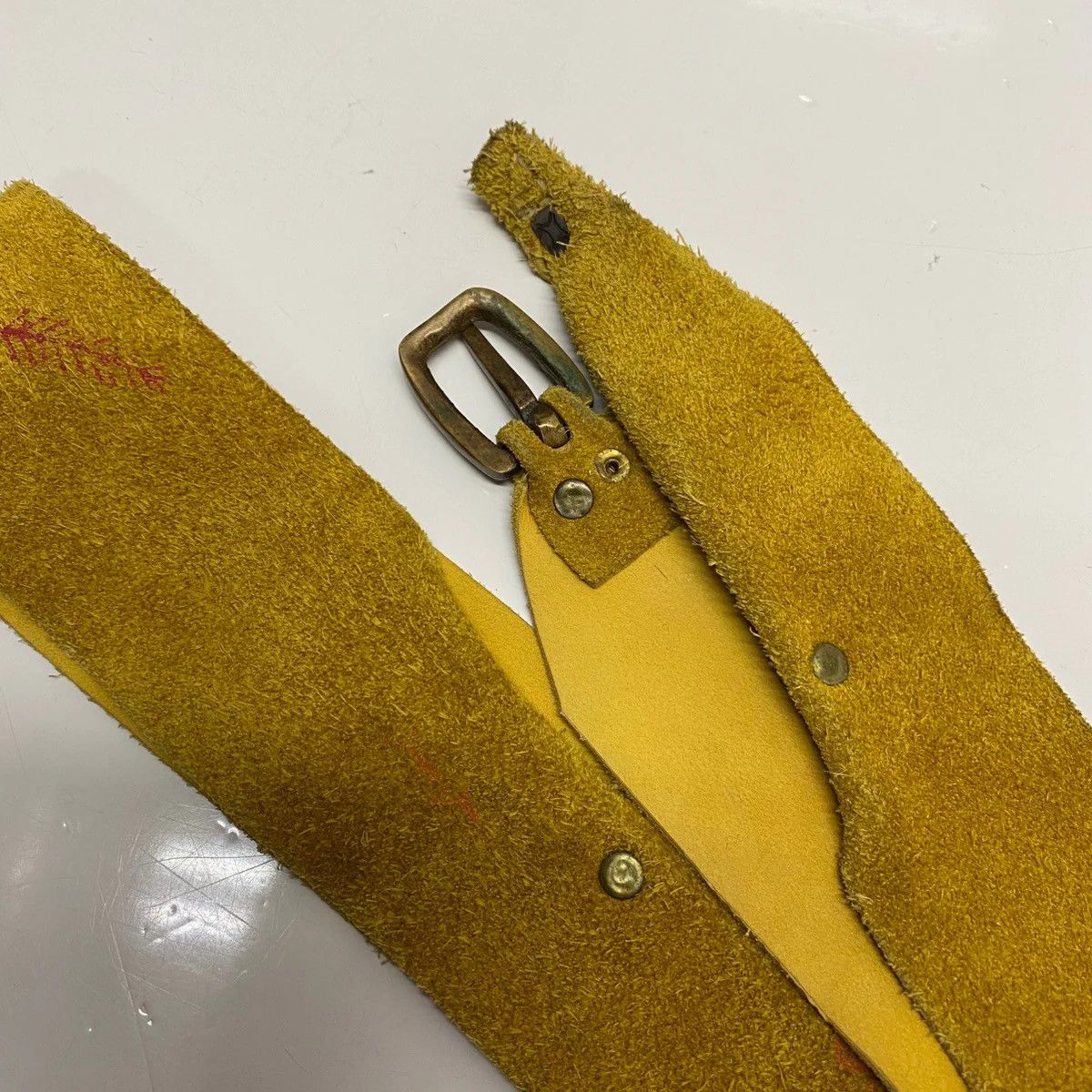 Kapital KAPITAL made by ef Suede Leather Belt Yellow Size ONE SIZE - 5 Thumbnail