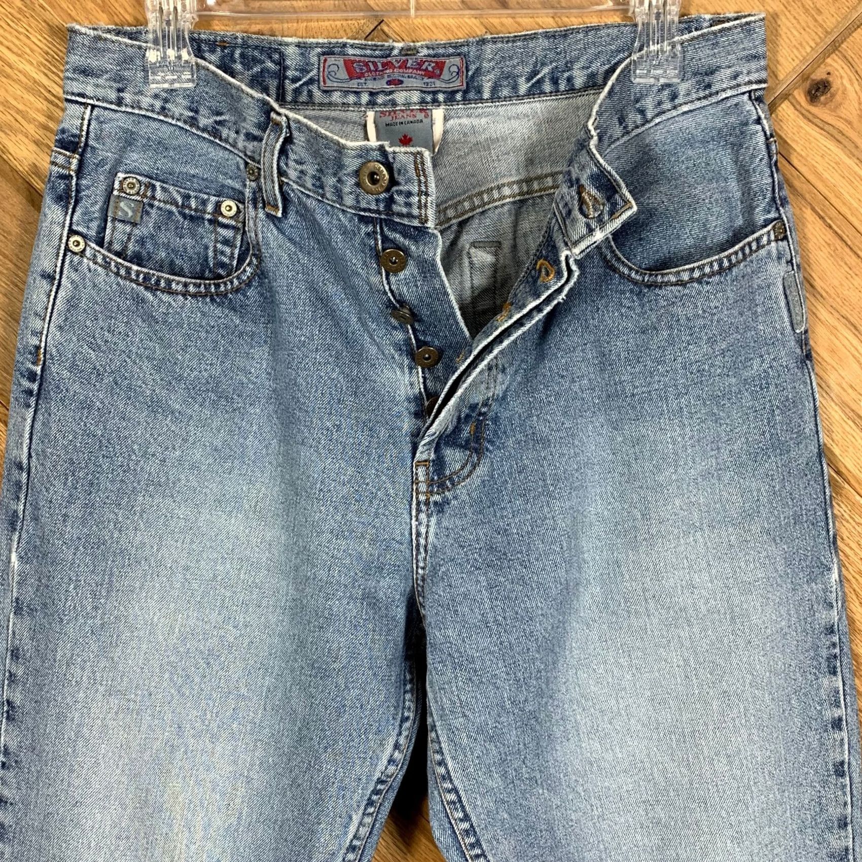 Silver Jeans Co. VINTAGE Silver Jeans Jeans 31x32 31x34 Blue Denim Distressed MODIFIED Mens Regular Straight Jeans Men Size US 31 - 2 Thumbnail