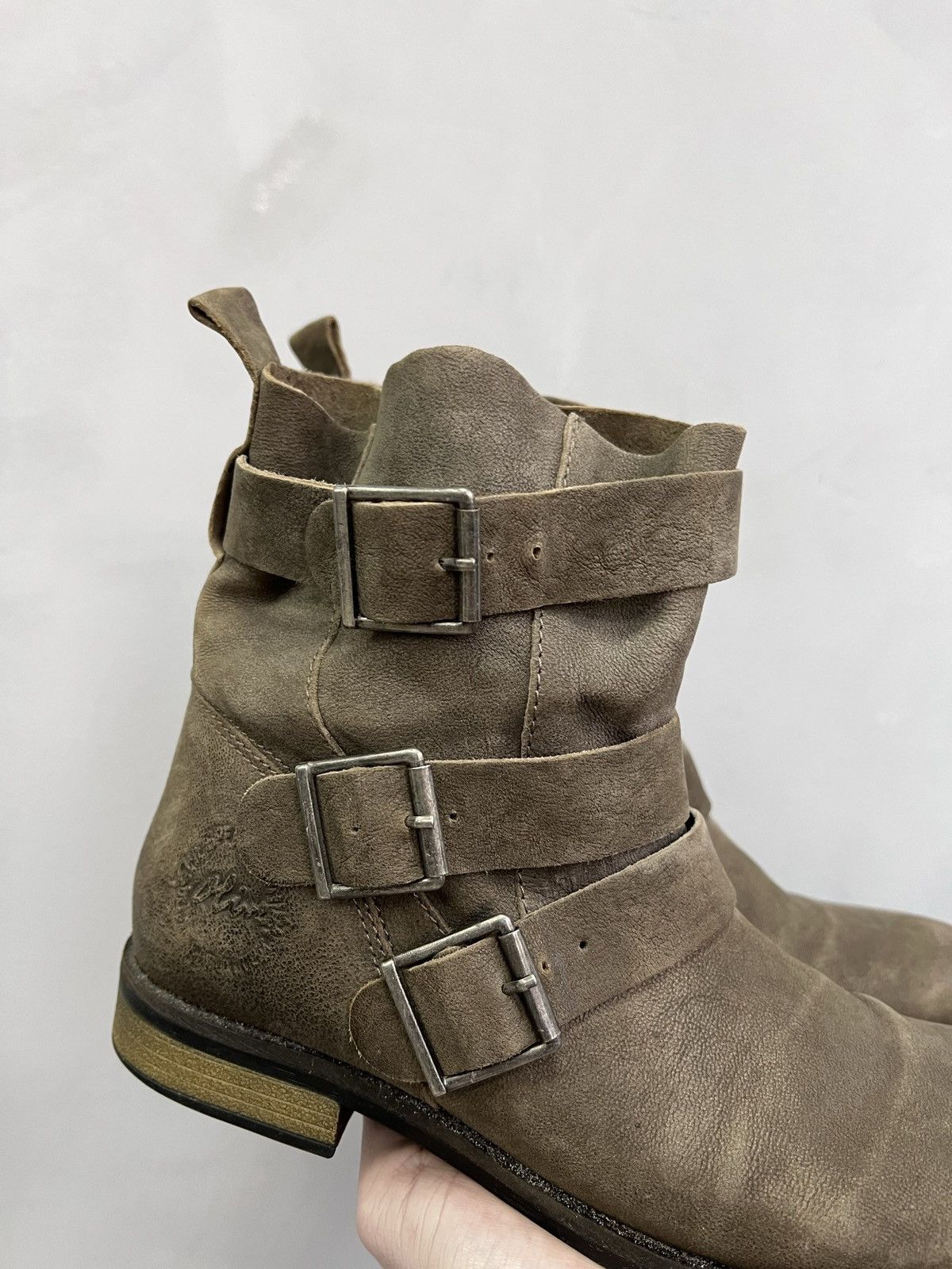 Vintage AVANT GARDE BELTED HIGH LEATHER DESIGNER BOOTS COMBAT Y2K Size US 7.5 / EU 40-41 - 2 Thumbnail