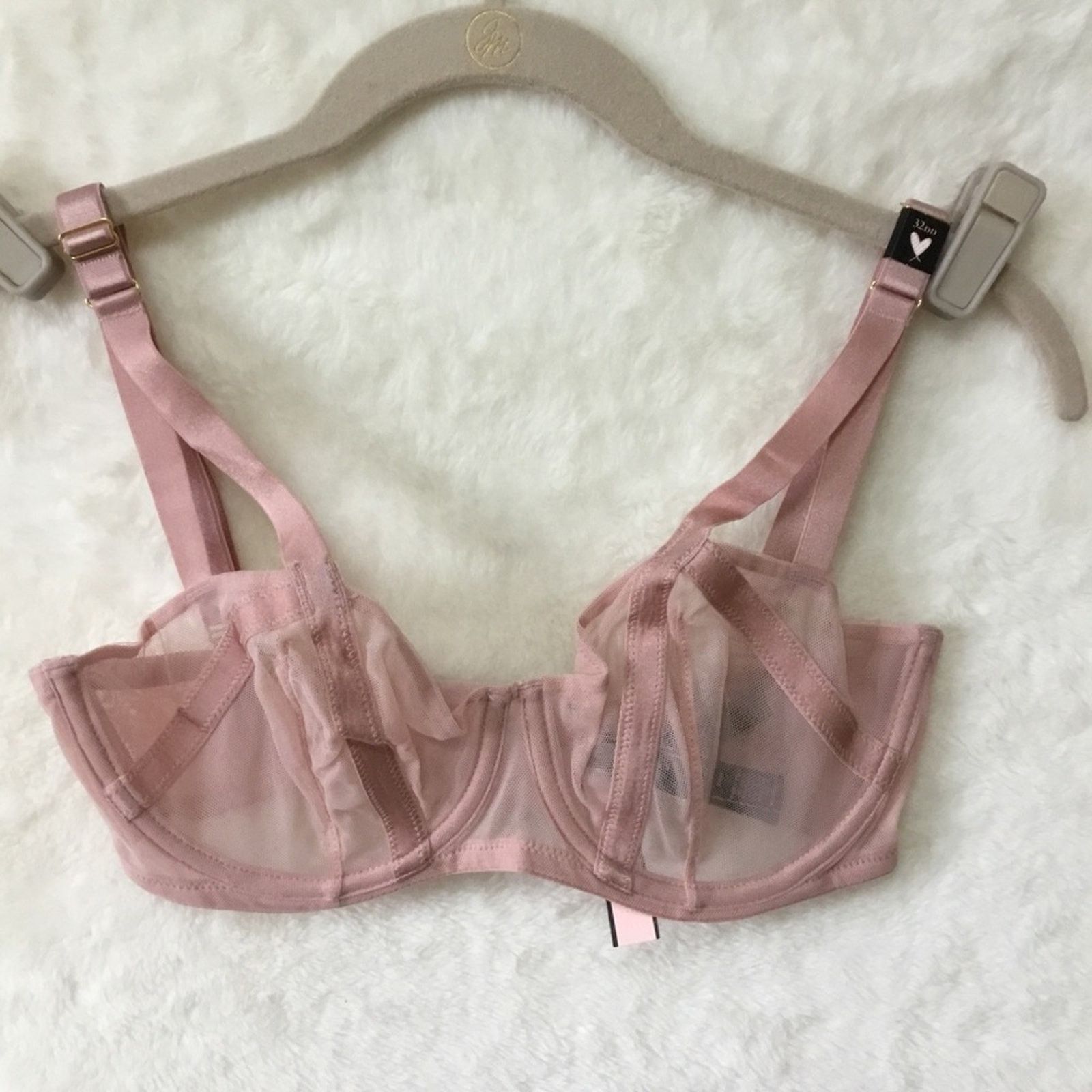 Victoria's Secret Victoria Secret Pink Unlined Mesh Balconette Bra Size ONE SIZE - 2 Thumbnail