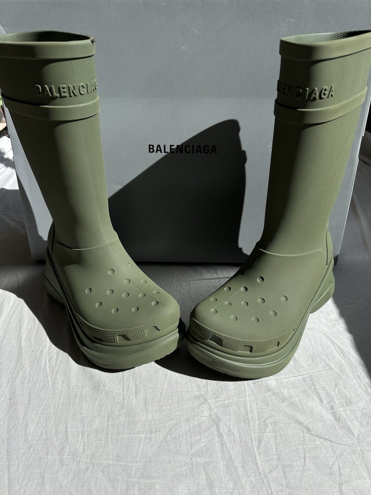 Balenciaga Balenciaga Croc Boots Green. Retail $850 Size US 12 / EU 45 - 2 Thumbnail