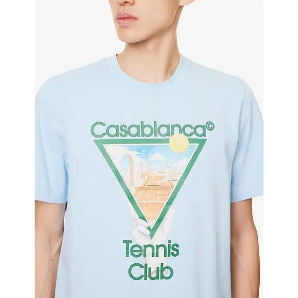 Casablanca o1mle0326 Printed T-Shirt Tennis Icon in Blue Size US S / EU 44-46 / 1 - 5 Thumbnail