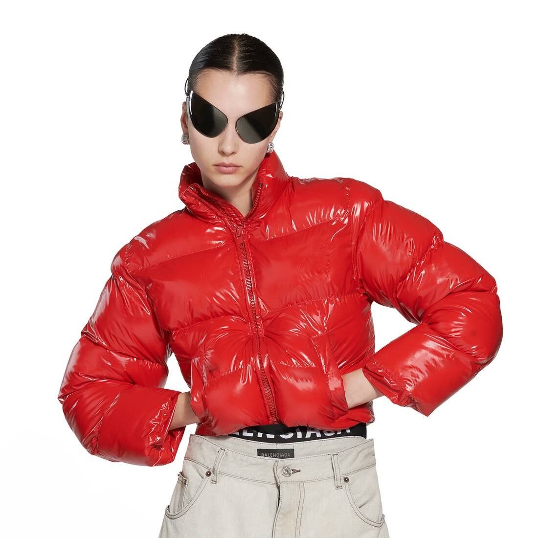 Balenciaga oc11z0125 Shrunk Puffer Jacket in Red Size S / US 4 / IT 40 - 5 Thumbnail