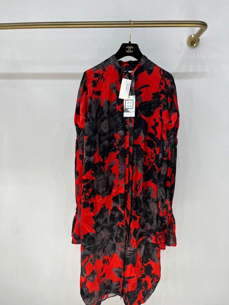 Dries Van Noten DRIES VAN NOTEN size:36 Red and black printed long-sleeved Size XS / US 0-2 / IT 36-38 - 2 Thumbnail