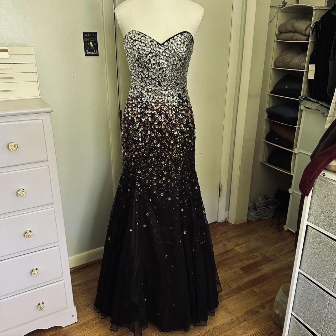 Other Black ombré silver and bronze embellished prom dress Size S / US 4 / IT 40 - 1 Thumbnail