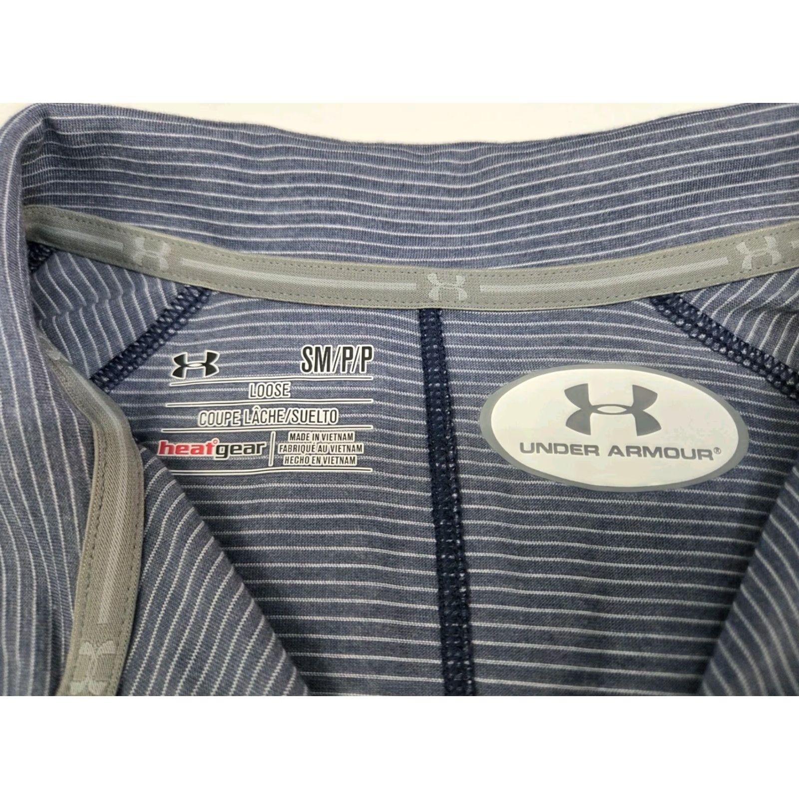 Under Armour Under Armour Womens Loose HeatGear Training Jacket 1/4 Zip S Blue/White Stripes Short Sleeve Long Sleeve Hooded Not Hooded Size S / US 4 / IT 40 - 4 Thumbnail
