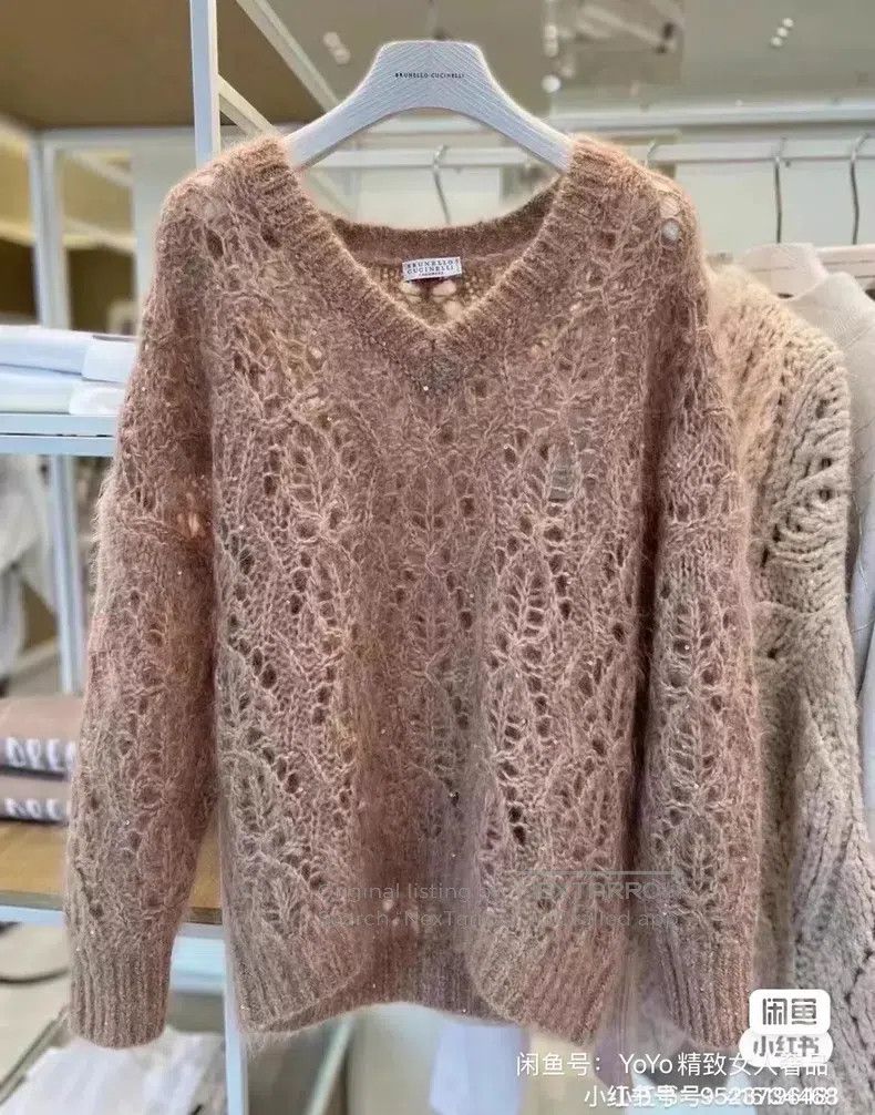 Brunello Cucinelli Brunello Cucinelli Mohair Sequin Openwork Knit Sweater Size M / US 6-8 / IT 42-44 - 7 Thumbnail