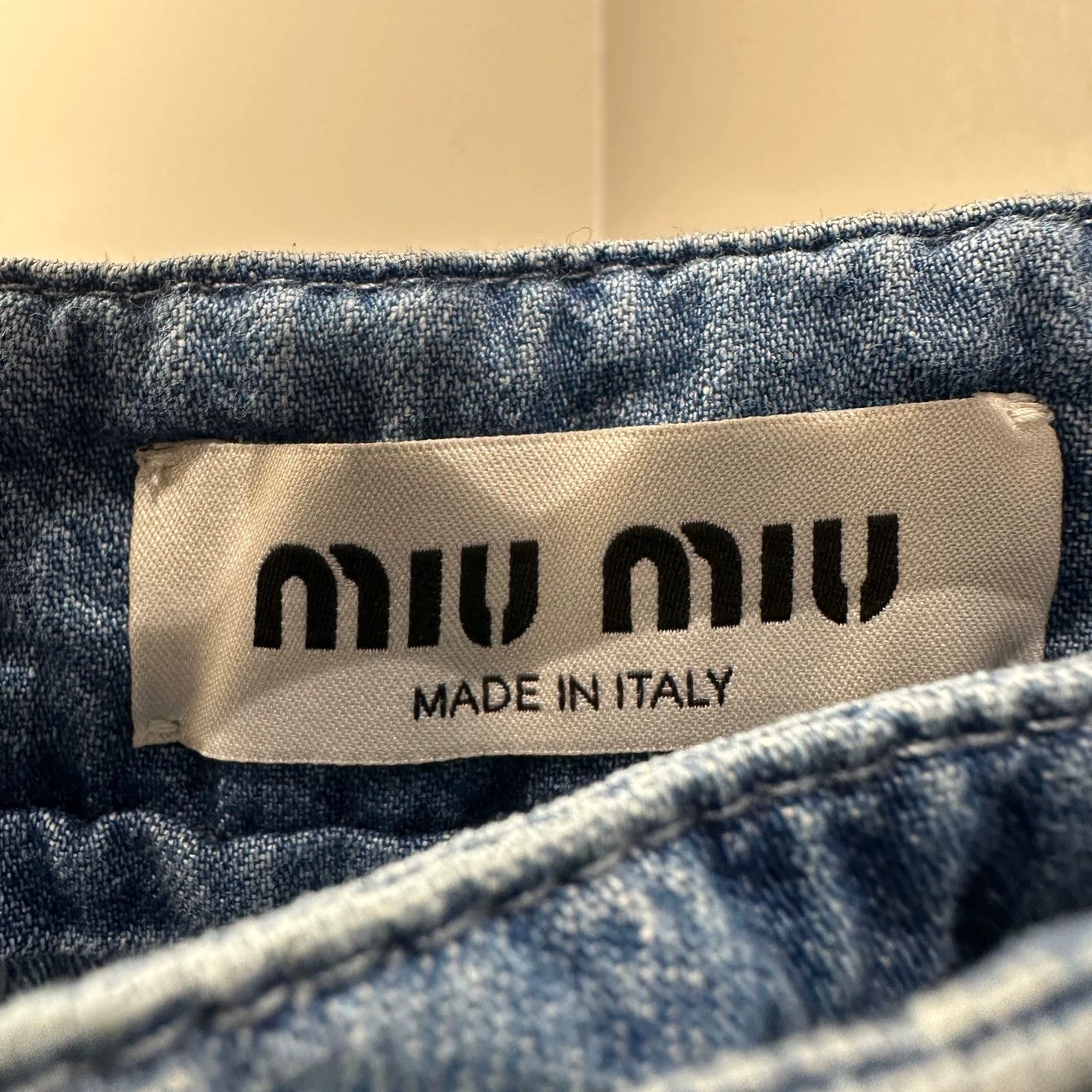 Miu Miu Miu Miu mar262 logo embroidery denim pants 38S Size 26" / US 2 / IT 38 - 3 Thumbnail