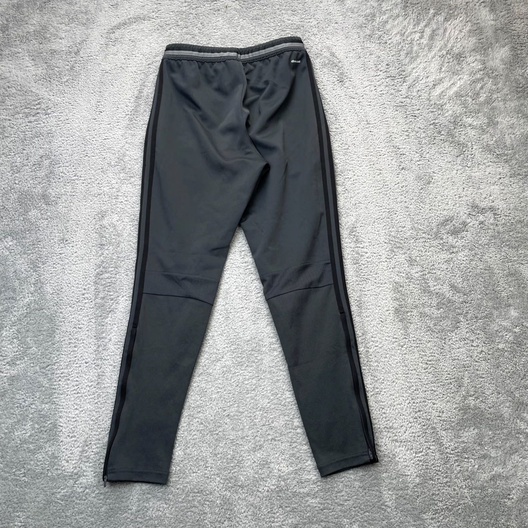 Adidas Adidas Pants Mens Small Gray Climacool Striped Skinny Leg Ankle Zip Drawstring Track Pants Mens Screener Size US 26 / EU 42 - 7 Thumbnail