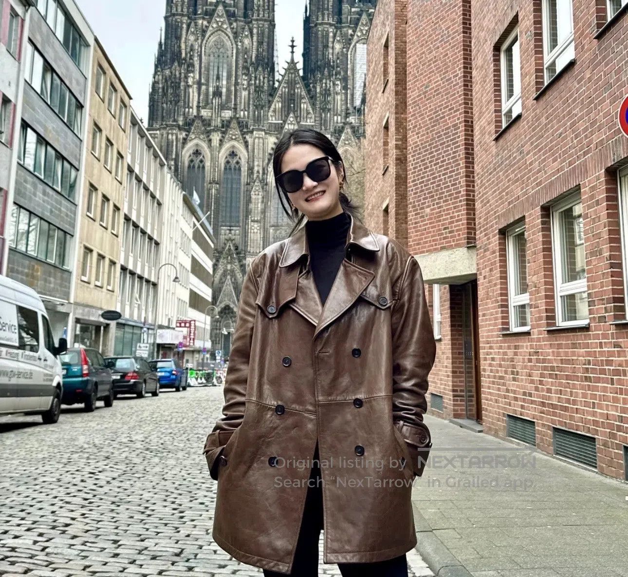 Burberry Burberry Brown Vintage Distressed Lamb Leather Double-Brea Size S / US 4 / IT 40 - 8 Thumbnail