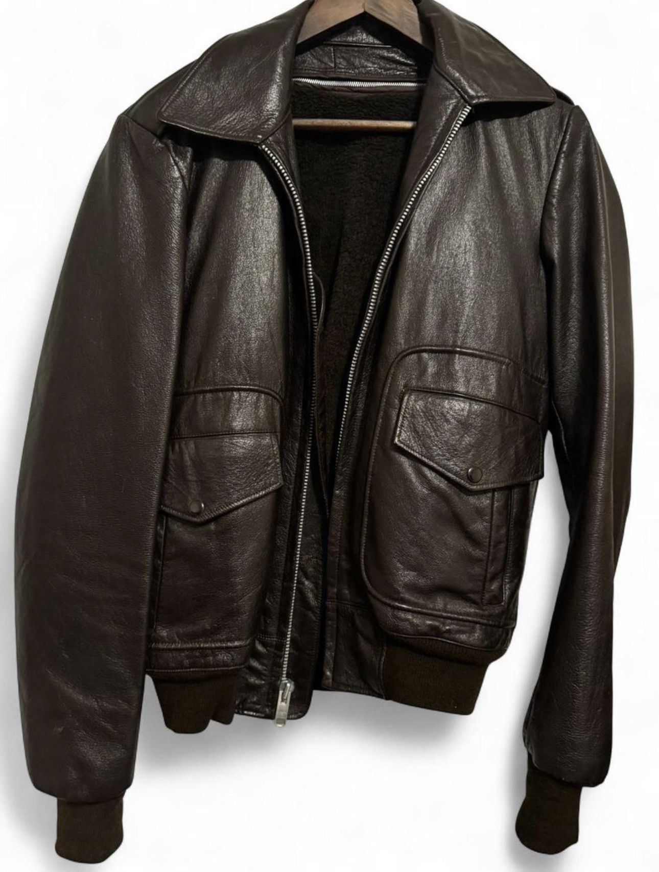 Vintage SAM'S brown type A-2 leather bomber flight jacket Size US S / EU 44-46 / 1 - 2 Thumbnail