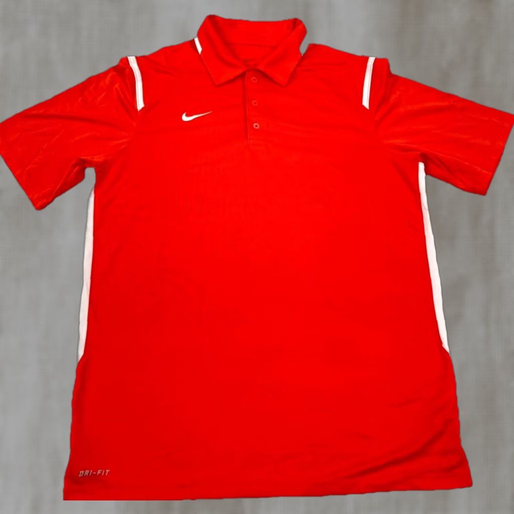 Nike Nike Polo Shirt Men Medium Orange White Dri-Fit Performance Golf Wicking Adult Size US M / EU 48-50 / 2 - 1 Thumbnail