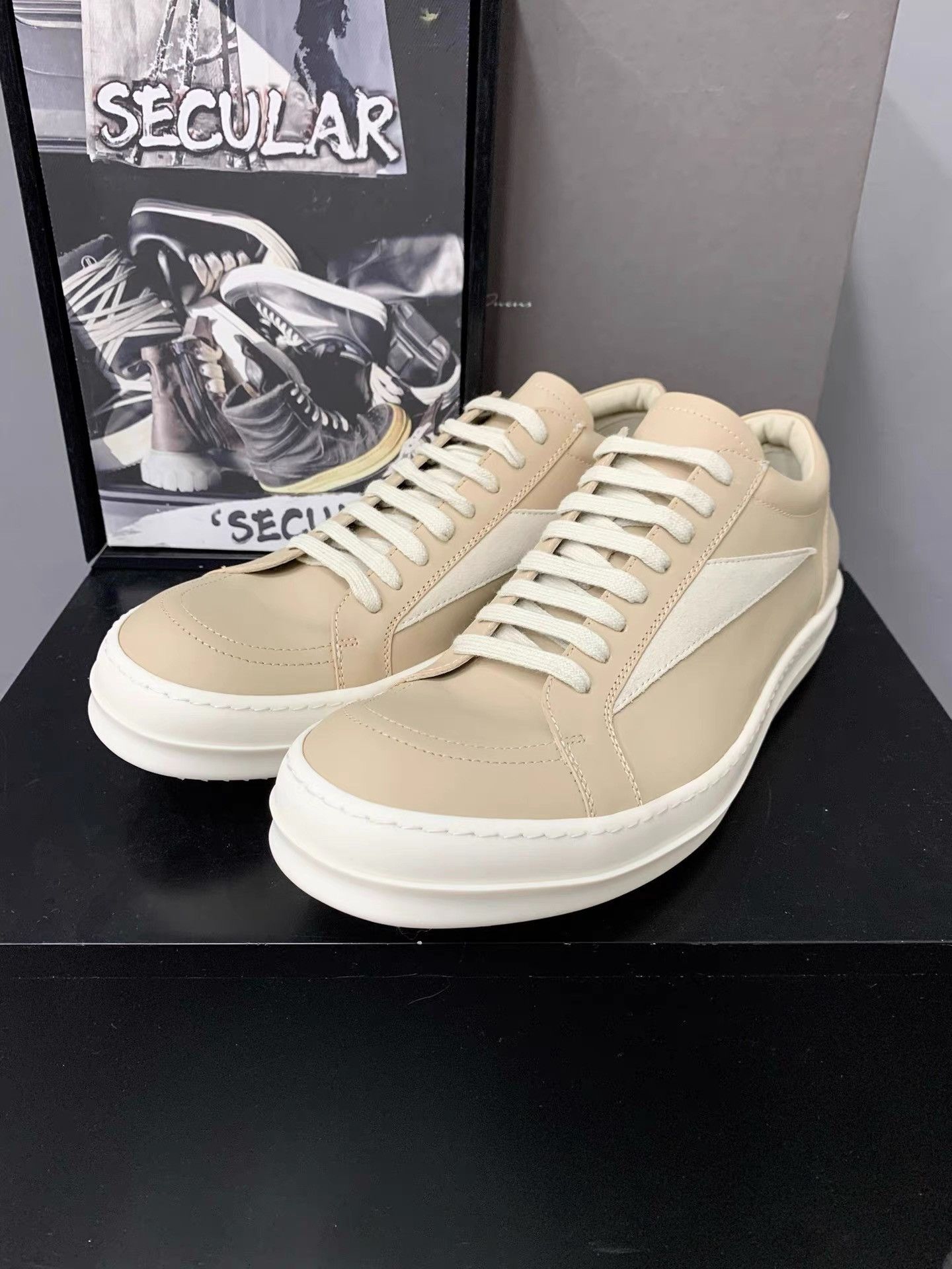 Rick Owens Rick Owens 25SS Cream Mainline Leather Big Vans Sneakers K34 Size US 8 / EU 41 - 4 Thumbnail