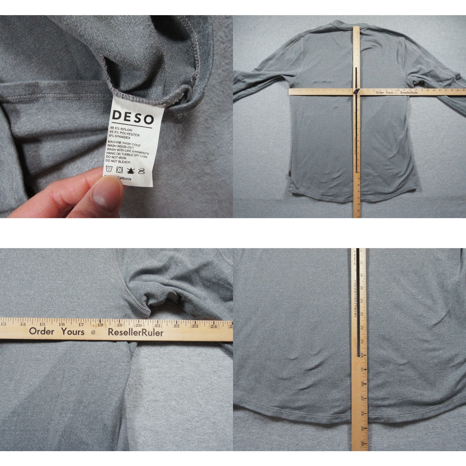 Vintage Deso Shirt Mens Medium Gray Henley Long Sleeve Stretch Outdoors Casual Adult Size US M / EU 48-50 / 2 - 8 Thumbnail