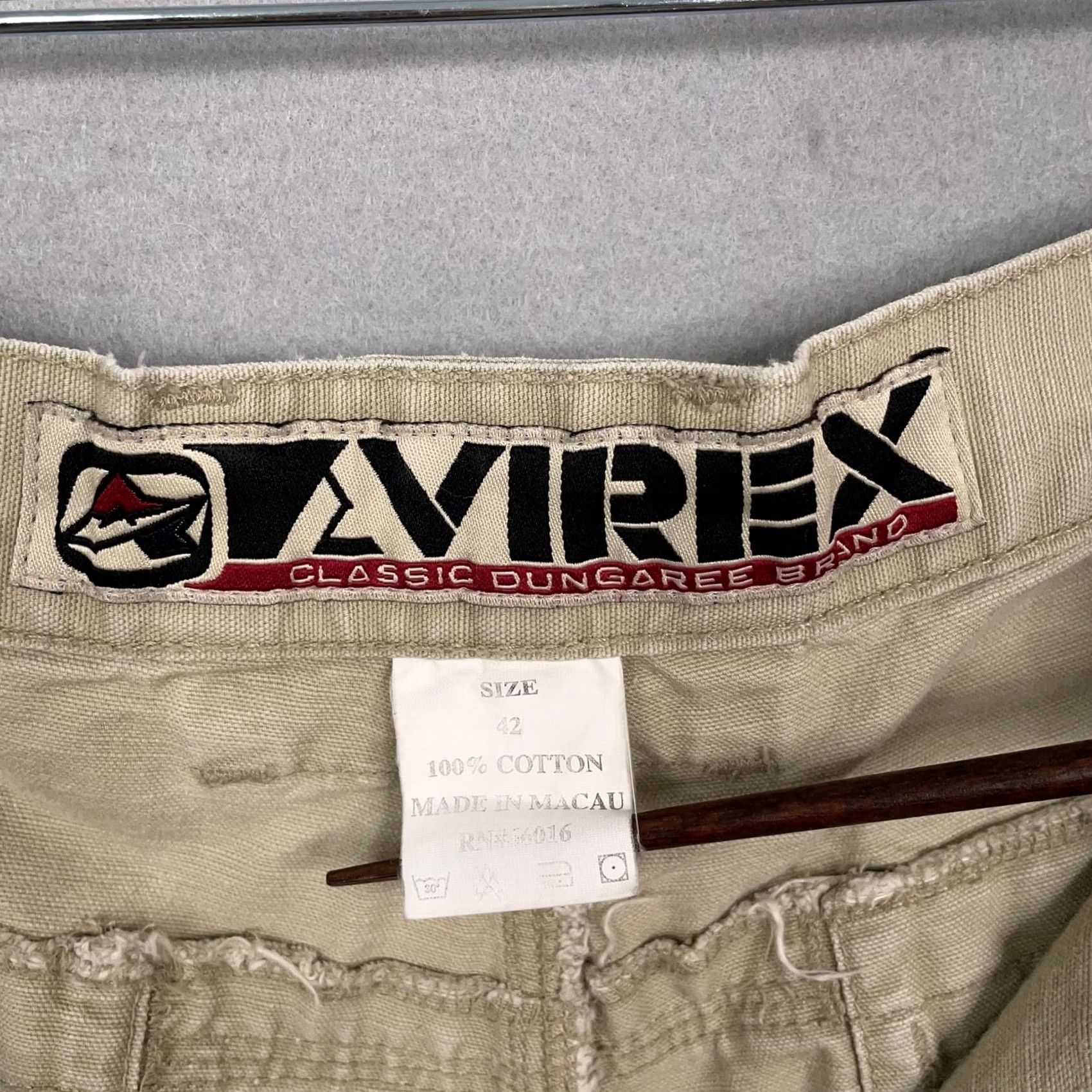 Avirex Avirex Pants Mens 42 Khaki Carpenter Workwear Utility Cargo Pockets Zip Fly - Y2K Grunge Size US 42 / EU 58 - 4 Thumbnail