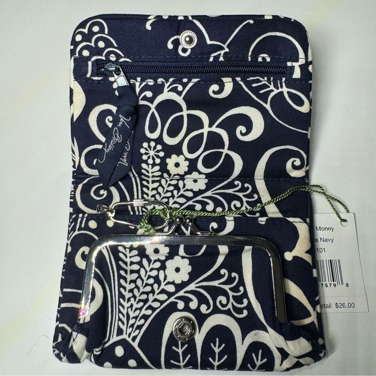 Vera Bradley Vera Bradley One for the Money Wallet Twirly Birds Navy Ret Size ONE SIZE - 3 Thumbnail