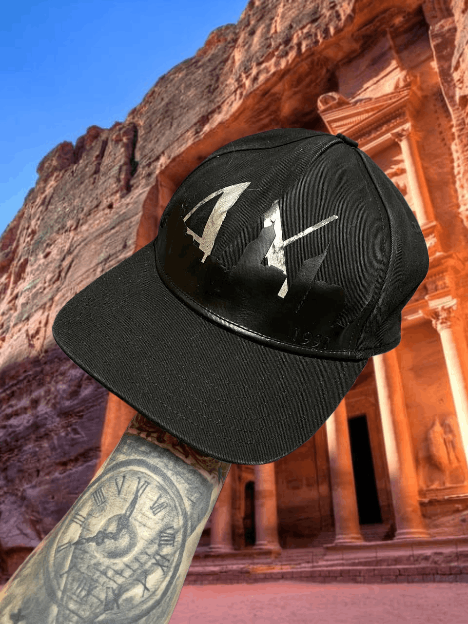 Armani Exchange Hats black Vintage Armani Exchange Cap Y2K big logo Size ONE SIZE - 1 Thumbnail