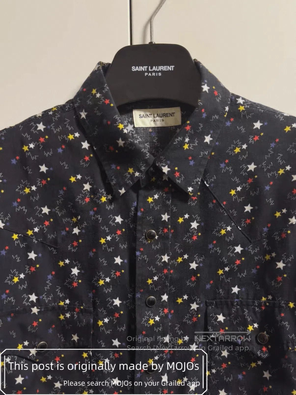 Saint Laurent Paris Sz XL Saint Laurent Paris Colorful Stars Shirt mojos5824. Size US XL / EU 56 / 4 - 2 Thumbnail