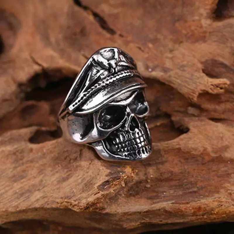 Japanese Brand × Jewelry × Vintage Officer Skull Ring Size ONE SIZE - 3 Thumbnail