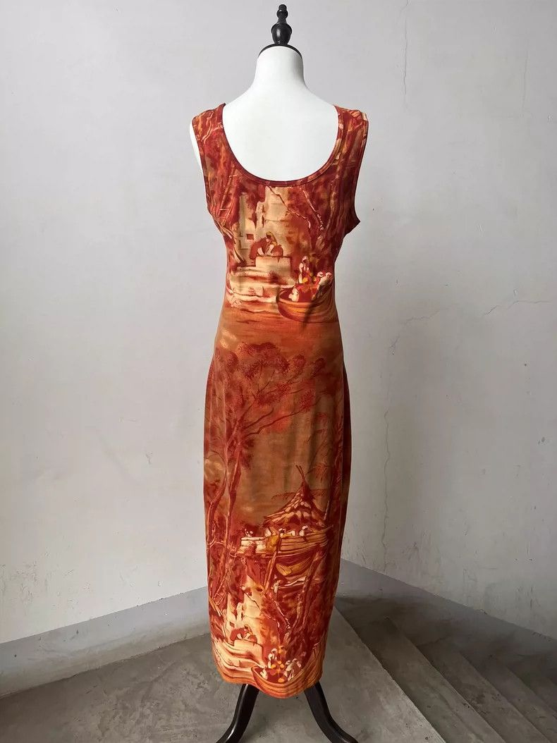Kenzo Kenzo Portrait long dress Size L / US 10 / IT 46 - 3 Thumbnail