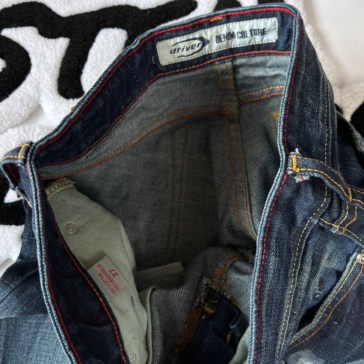 Japanese Brand × Vintage Flared Bootcut Jeans Big Logo Y2K Size 27 Size 29" - 8 Thumbnail