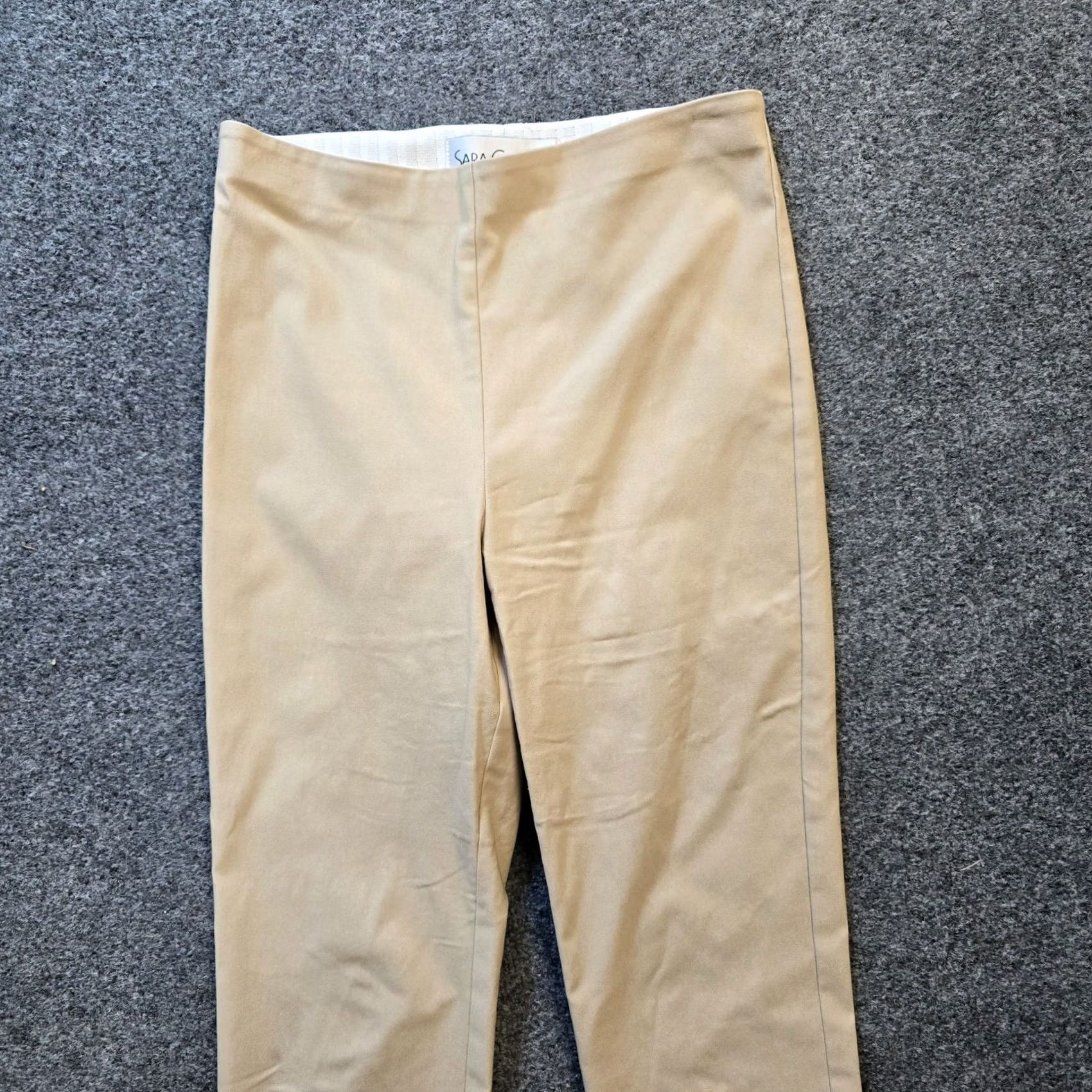 Vintage Sara Campbell Pants Womens XS Beige Capri Crop Tapered Stretch Casual Knit Vintage No Size 26" / US 2 / IT 38 - 2 Thumbnail
