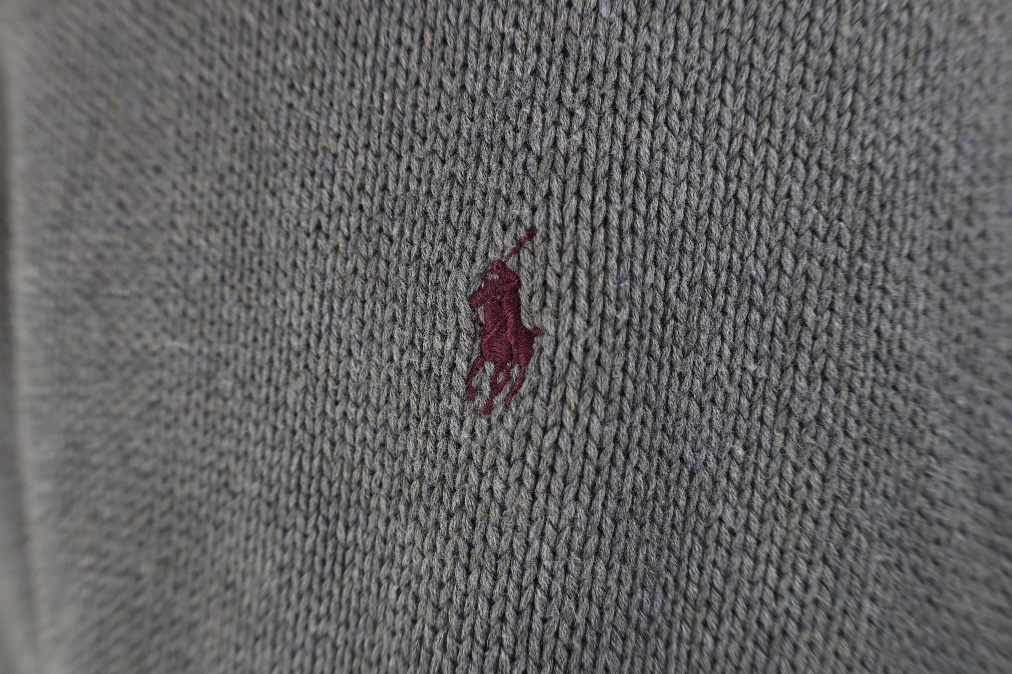 Ralph Lauren Vintage 90s Ralph Lauren Ribbed Knit V-Neck Sweater Gray Size US L / EU 52-54 / 3 - 4 Thumbnail
