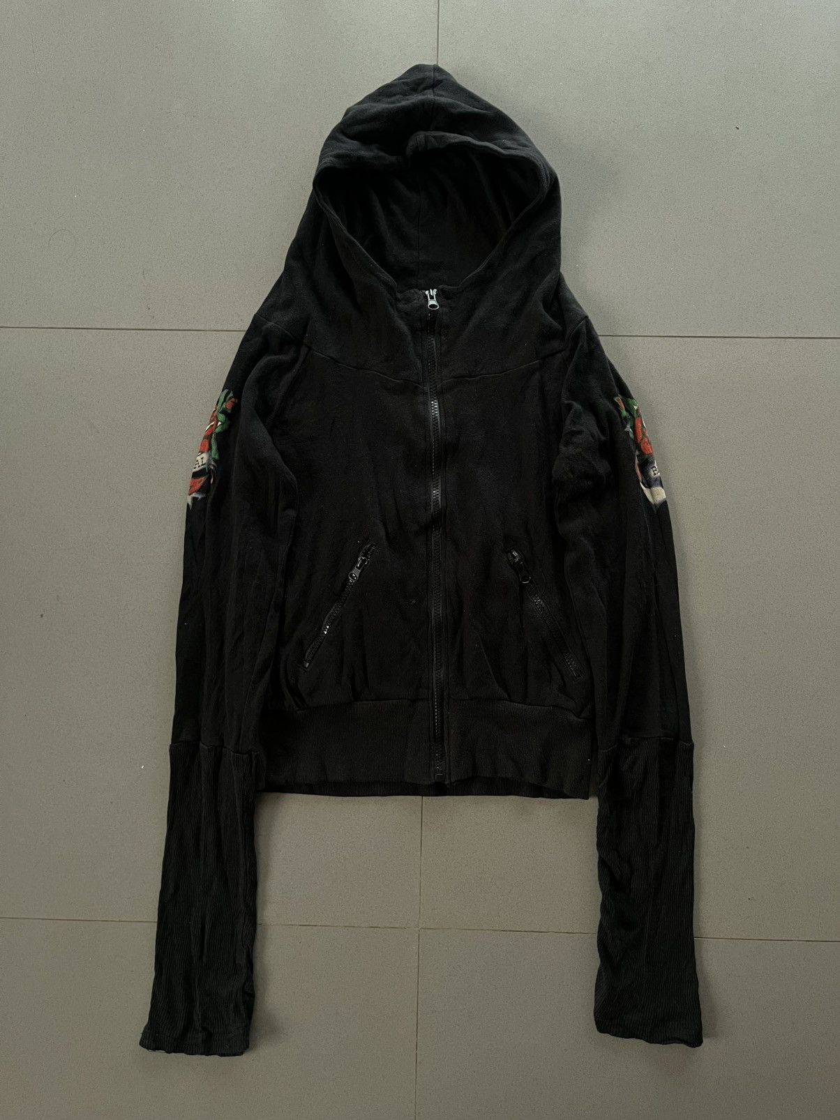 5351 POUR LES HOMMES Japanese 2000’s Bono Hood Jacket Skull Tatto GOA Style Size US S / EU 44-46 / 1 - 1 Thumbnail