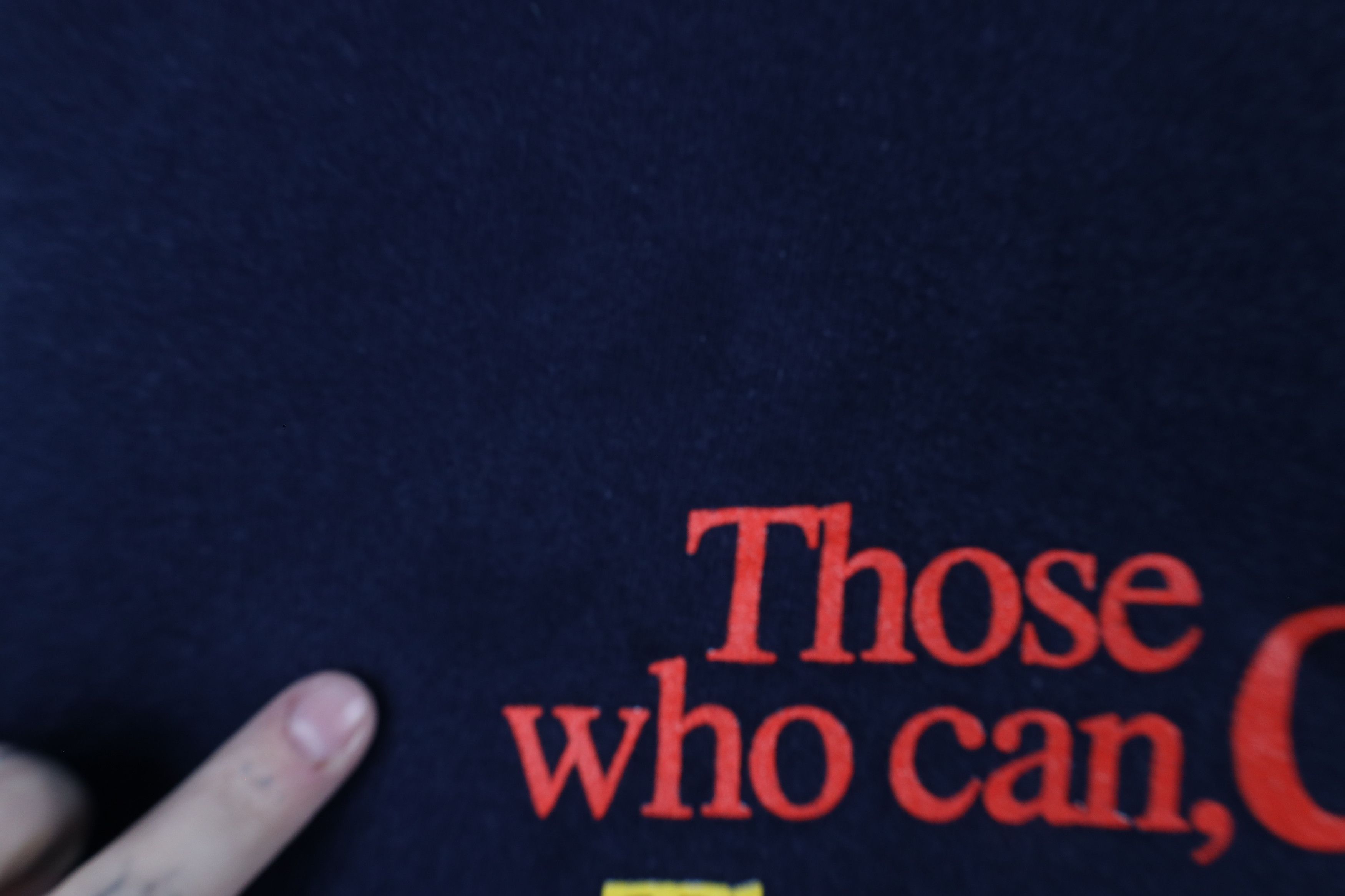 Vintage Vintage 90s Who Can Do More Teach Teacher Sweatshirt Blue Size US XXL / EU 58 / 5 - 6 Thumbnail