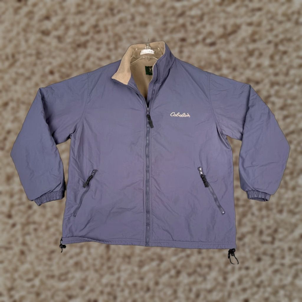 VINTAGE Cabela's Jacket Womens XL Purple Full Zip Fleece Lined Stillwater Supply Jacket