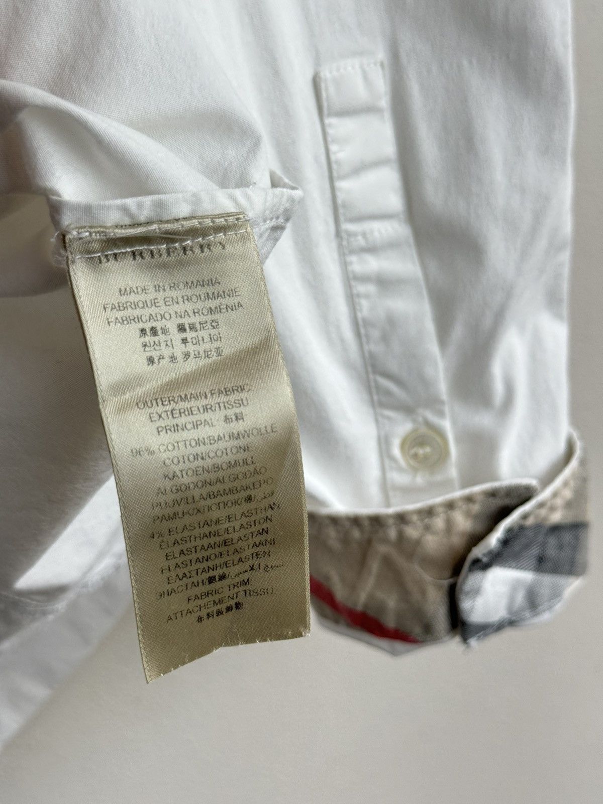 Burberry White classic shirt Burberry Nova Check original luxury item Size S / US 4 / IT 40 - 3 Thumbnail