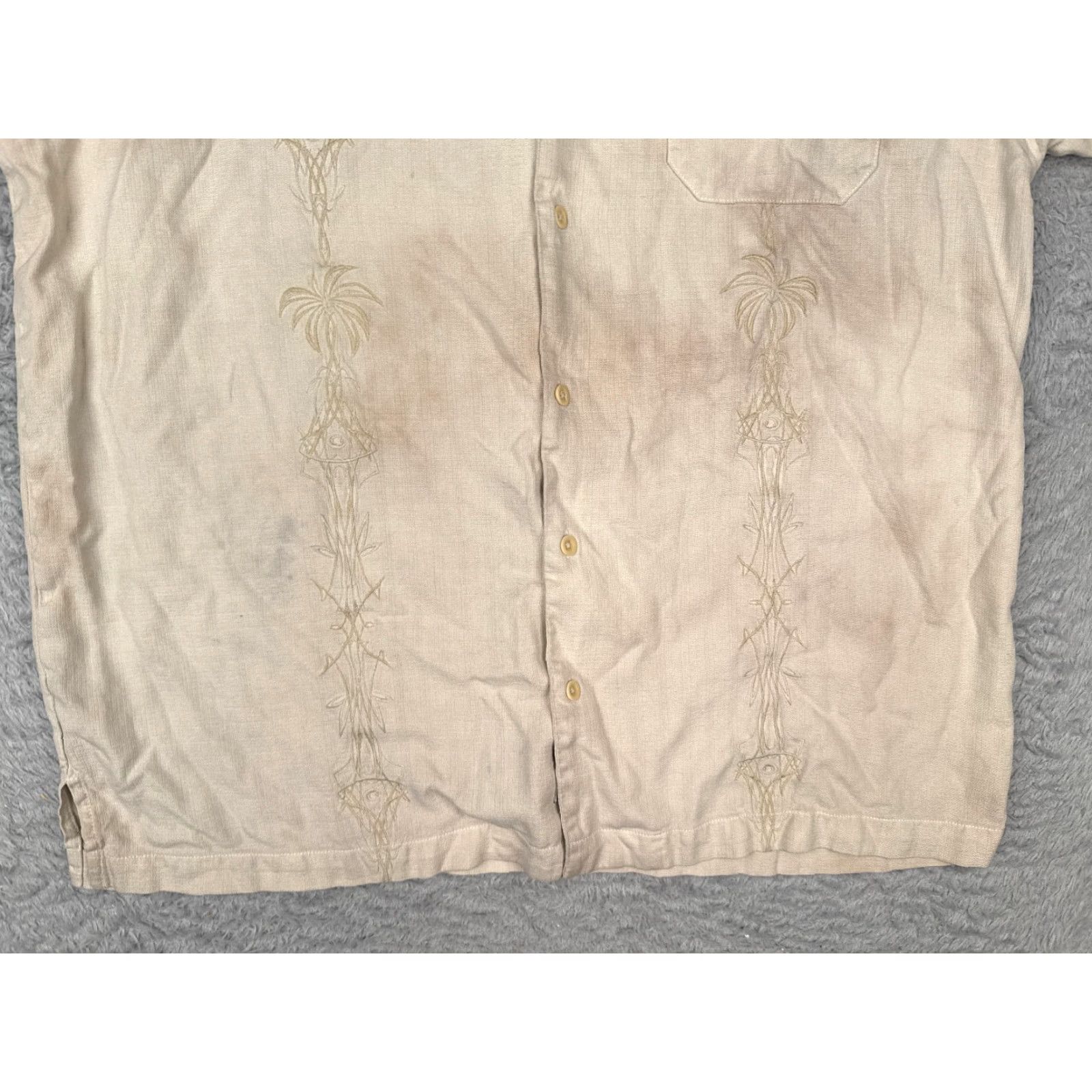 Tommy Bahama Tommy Bahama Shirt Men Large Ivory Silk 100% Button Up Hawaiian Read Size US L / EU 52-54 / 3 - 5 Thumbnail