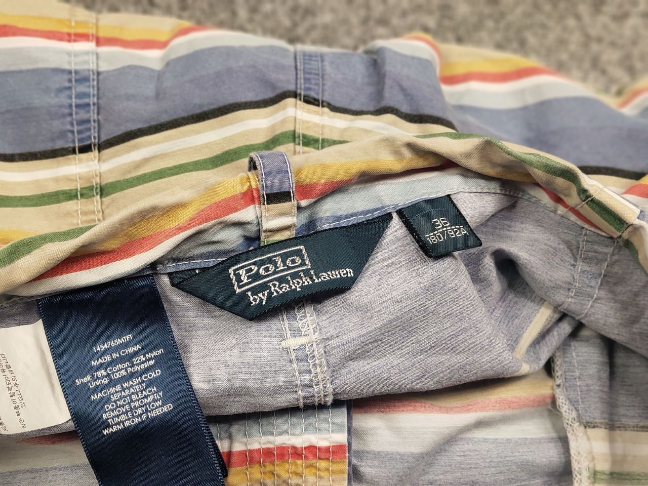 Polo Ralph Lauren Vintage 90's Polo Ralph Lauren Canvas Blue Striped Shorts Size US 36 / EU 52 - 13 Thumbnail